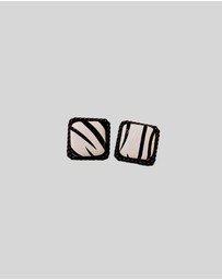KAJA Clothing - Women's striped Fashion earrings -Square Earrings 2 pc