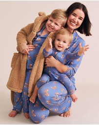 Huxbaby - Vintage Blue Bunny Zip Romper - Babies