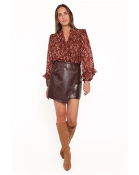 Petal & Pup - Elanira Ruffle Top - Rust Floral