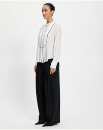 Lindsay Nicholas New York - Tuxedo Blouse