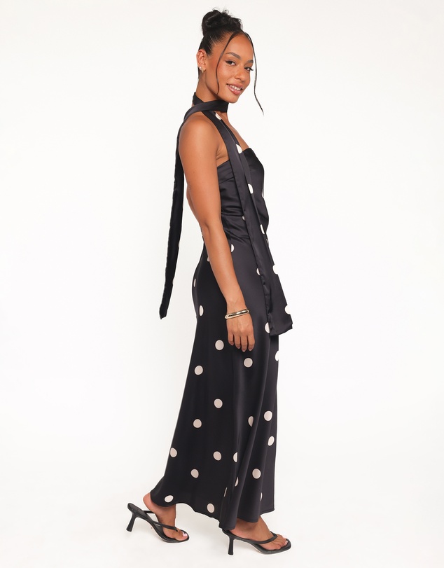 Petal & Pup - Jutta Strapless Maxi Dress - Black Polka Dot