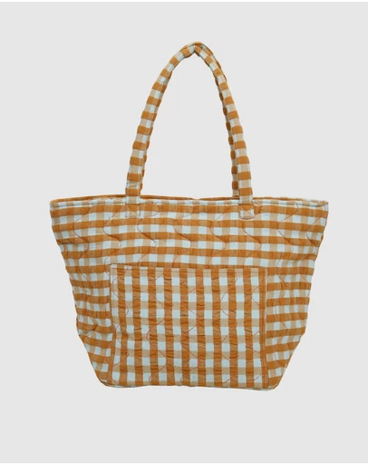 Mosey Me - Honey Blue Seersucker Quilted Bag