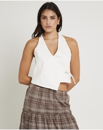 Subtitled - Delilah Denim Halter Neck Top