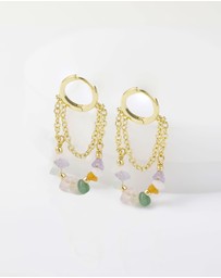 Wanderlust + Co - Kaleidoscope Beaded Gold Hoop Earrings