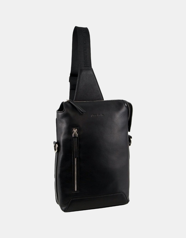 Pierre Cardin - Pierre Cardin Unisex Leather 3-Way Sling Bag