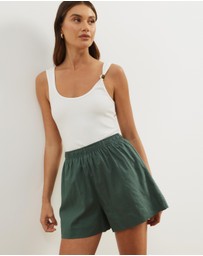Atmos&Here - Raina Casual Linen Blend Shorts