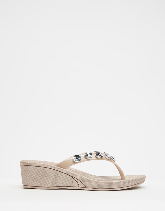Holster - Neptune Jewelled Y-Strap Wedge - Champagne