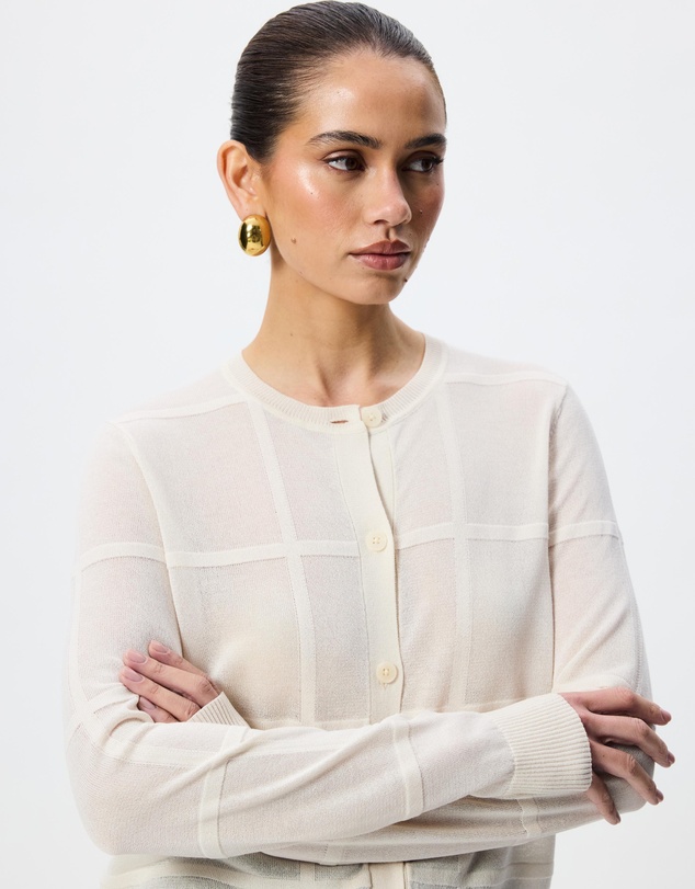 Tussah - Eloise Sheer Knit Checked Cardigan
