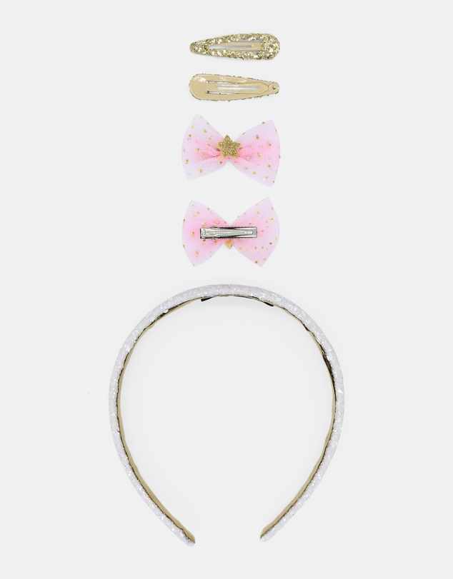 Morgan & Taylor - Noel Kids Clip Set in Sparkling Pink and Gold