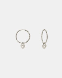SAINT VALENTINE - Mini Heart Hoops - Silver