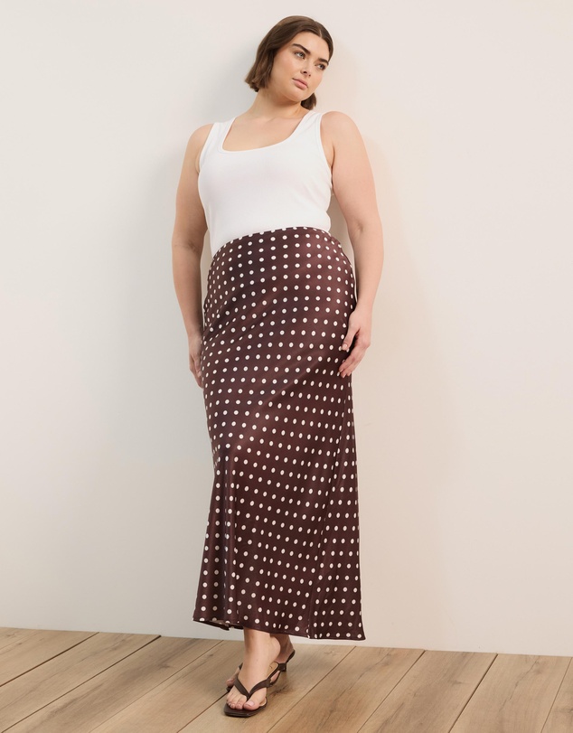 Atmos&Here Curvy - Joanne Satin Slip Skirt