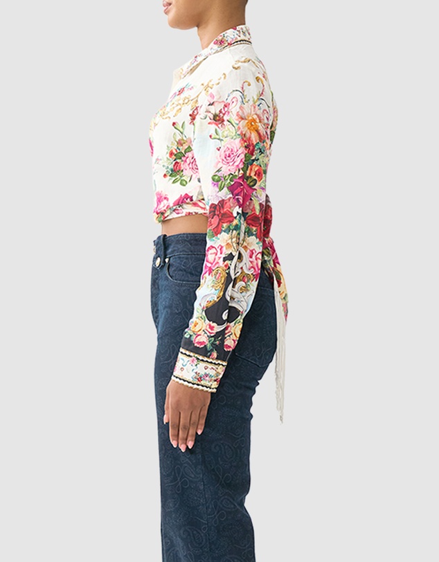 Camilla - Cropped Wrap Shirt With Tie