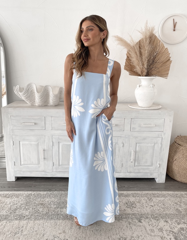 Esther & Co - Holden Dress - Blue Floral