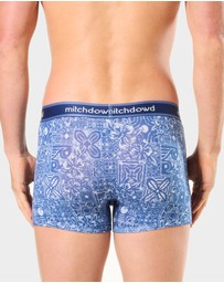 Mitch Dowd - Mitchdowd Mens 3 Pack Trunks in Blue Tones and Tropical Print
