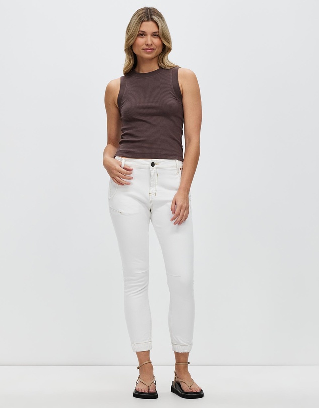 DRICOPER DENIM - Cuffed White Jeans