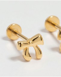 Lovisa - Gold Plated Surgical Steel Bow Flat Back Earrings