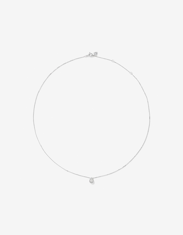 Michael Hill - 0.23 Carat TW Pear Diamond Halo Pendant in 10kt White Gold