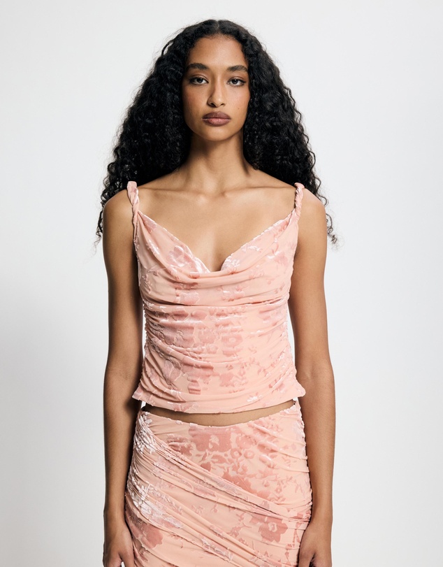 Lover - Elisabeth Cowl Neck Burnout Top