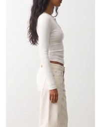 Atmos&Here - Henley Long Sleeve Rib Top