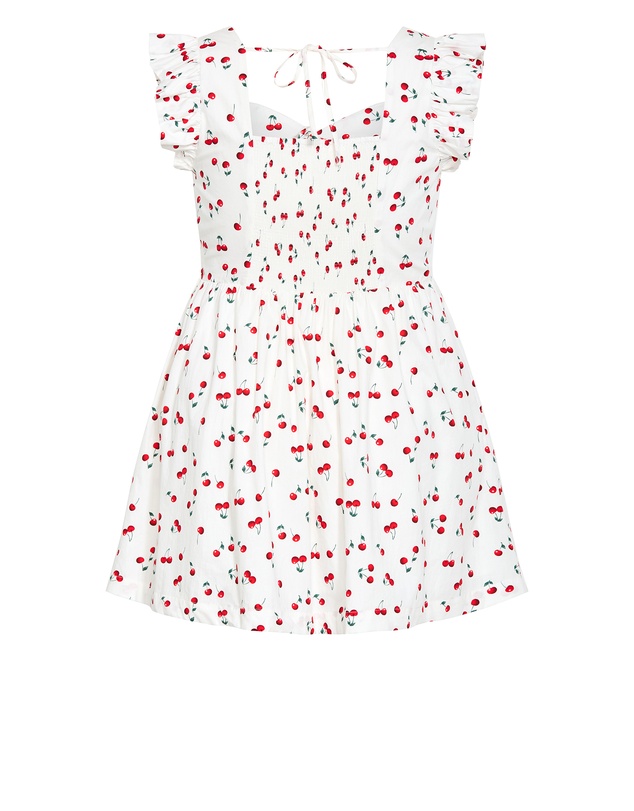 City Chic - Cherry Print Ruffle Mini Dress