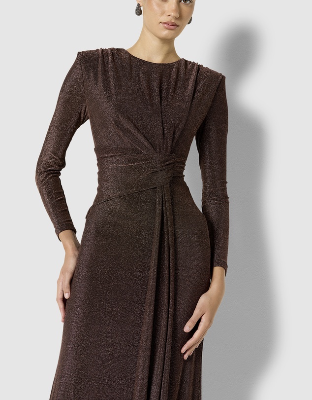 Montique - Zoe Metallic Knit Gown