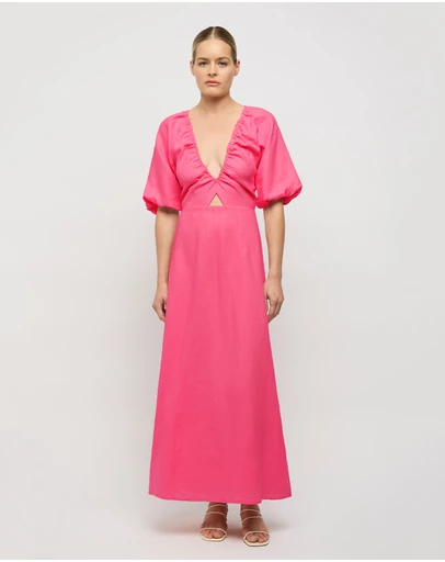 FRIEND of AUDREY - Thea Linen Balloon Sleeve Dress