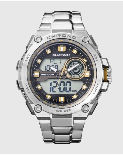 Maxum - Bulk Stainless Steel Analogue and Digital Watch