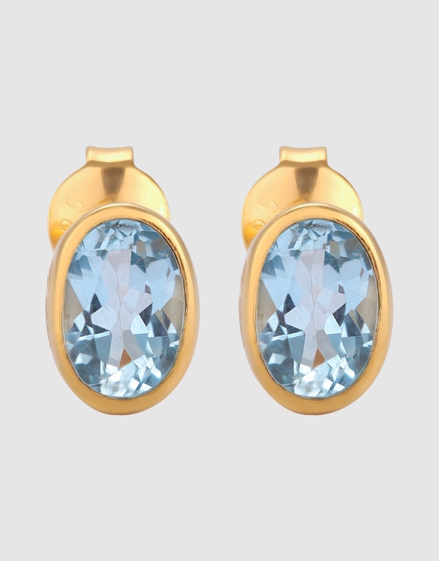Elli Jewelry - Topaz Stud Earrings in Gold-Plated 925 Silver