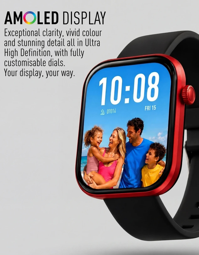 Reflex Active - Reflex Active SERIES Spectra AMOLED Smart Watch Black Red