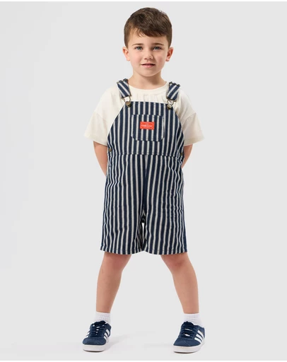 Goldie + Ace - Railroad Stripe Burton Overalls - Babies-Kids