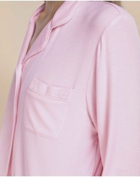 Gingerlilly - London Ribbed Long Sleeve Button Up Top