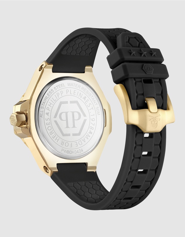 Philipp Plein - Plein Lady Royal - Gold-tone 39mm Black dial with baguette-cut crystals