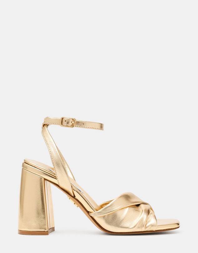 Steve Madden - Mandy Gold Leather Heels