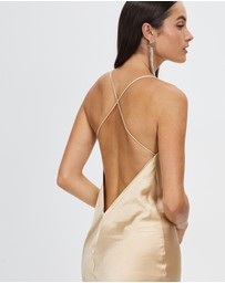 Third Form - Satin Split Slip Maxi Dress