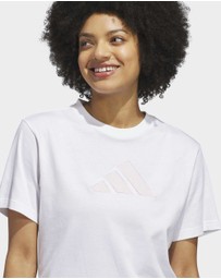 adidas Sportswear - TEXTURED GINGHAM BIG LOGO GRAPHIC T-SHIRT Womens