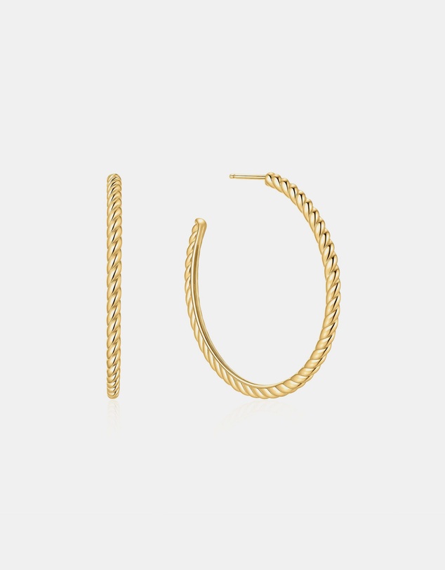 Ania Haie - Ania Haie Gold Twisted Oversized Hoop Earrings