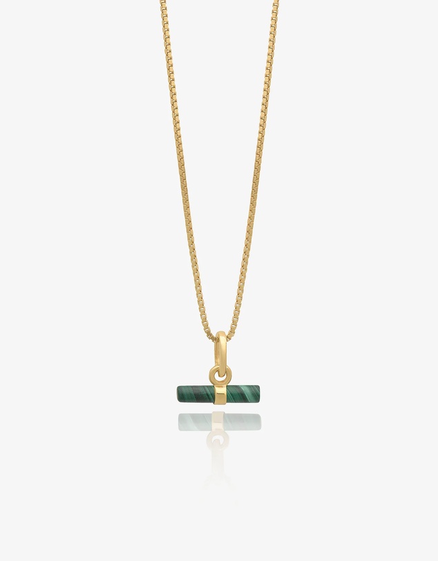 Rachel Jackson - Mini Malachite T-Bar Necklace