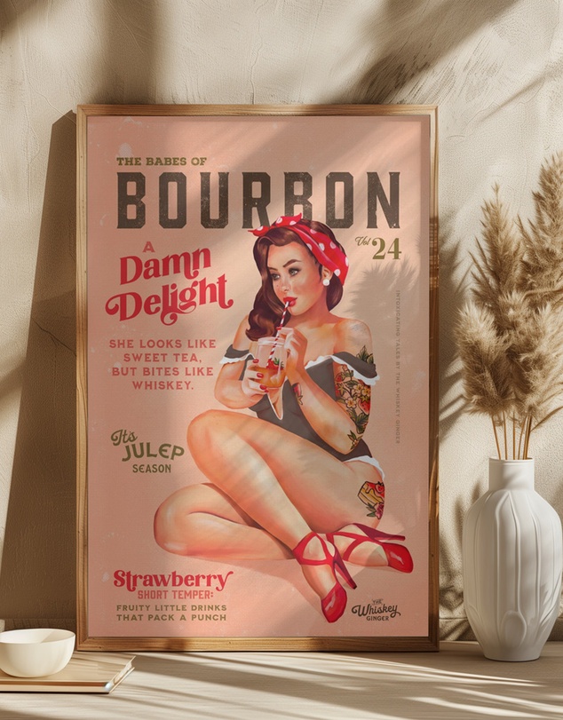 Olive et Oriel - Bourbon Babes Vol 22 Vintage Pinup Girl by The Whiskey Ginger Art Print