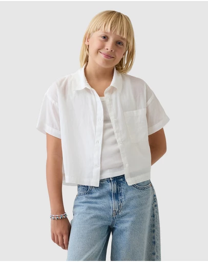 GAP - Sheer Cropped Shirt - Teens