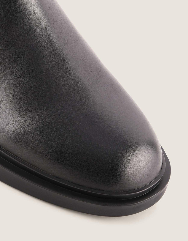 Shelly Shen - Harper Flat Ankle Boots Black Leather
