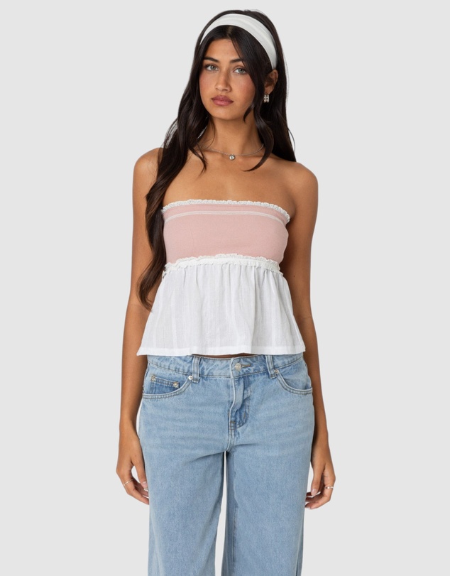 EDIKTED - Rena ribbed peplum top