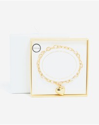Lovisa - Waterproof Gold Plated Stainless Steel Chunky Heart Charm Bracelet