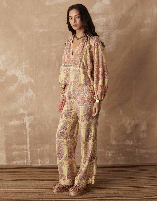 BOTEH - Calico Framed Smock Blouse