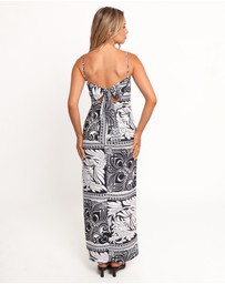 Petal & Pup - Riley Printed Midi Dress - Black