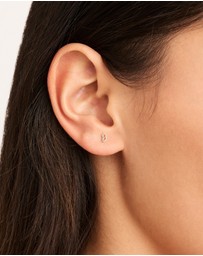 By Charlotte - Sterling Silver Love D Earring