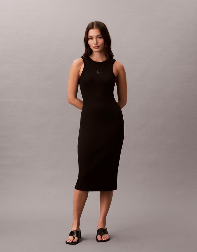 Calvin Klein Jeans - Monogram Rib Midi Tank Dress