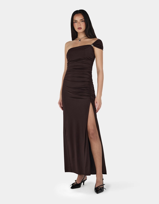 Ownley - Rhea Midi Dress Chocolate