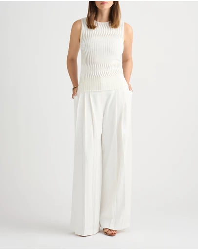 David Lawrence - Pip Pleat Front Knit Top