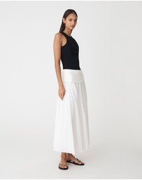 Forcast - Deb Cotton Midi Full Skirt