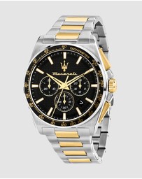 Maserati - Maserati Velocita 43mm Chrono Black Dial Two Tone Stainless Steel Strap Watch